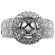 Double Halo Center, 5 Row Sides 1.53 TCW Diamonds Semi Mount Engagement Ring 18kt White Gold