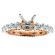 Semi-Mount Two Tone Engagement Ring with Prong Set Diamonds in 18k White Gold and Beaded Milgrain in 18k Rose Gold