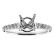 Semi-Mount Milgrain Decorated Engagement Ring with Prong and Bezel Set Diamonds in 18k White Gold