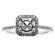 Square Halo Diamond Semi Mount Engagement Ring Setting