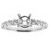 U Prong Single Row Diamond Semi Mount Engagement Ring Setting