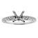 Single Row Micro Prong Set, Scroll Design Side Profile with Bezel Set Diamond Semi Mount Engagement Ring Setting
