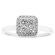 Square Right Hand Fashion Ring with Cluster of Diamonds and a Diamond Halo Set in 18K White Gold
