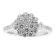 Diamond Cluster Right Hand Fashion Ring with a Side Profile of Beaded Milgrain and Filigree Design in 18K White Gold