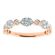 Combination Set Band with Prong Set Clusters of Diamonds and Bezel Set Diamonds in 18k Rose Gold