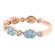 Combination Set Band with Prong Set Clusters of Diamonds and Bezel Set Diamonds in 18k Rose Gold