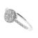 Round Right Hand Fashion Ring with Cluster of Diamonds Surrounded by Diamond Halo in 18K White Gold