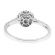 Round Right Hand Fashion Ring with Cluster of Diamonds Surrounded by Diamond Halo in 18K White Gold