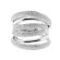 Crossover Style Statement Ring with Diamonds in Openwork Design Set in 18K White Gold
