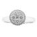 Halo Style Right Hand Fashion Ring with Circular Cluster of Diamonds Set in 18K White Gold