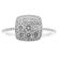 Right Hand Fashion Ring with Square Cluster of Diamonds Set in 18K White Gold