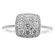 Right Hand Fashion Ring with a Square Cluster of Diamonds Surrounded by a Diamond Halo in 18K White Gold