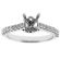 Thin Slight Graduating Diamond Semi Mount Engagement Ring Setting in 18k White Gold