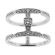 Trendy Statement Mid Finger Ring with Diamonds Set in 18K White Gold