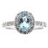 Aquamarine Oval Right Hand Fashion Ring with Diamond Halo in 18K White Gold
