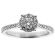 Promise Ring Halo Round Diamond Semi Mount Engagement Ring 18kt White Gold