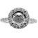 Round Halo Diamond Semi Mount Engagement Ring 14kt White Gold