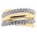 4 Row Crossover Ring with Diamonds Set in 18K Yellow Gold