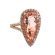Pear Shaped Morganite Statement Ring in 18K Rose Gold with Diamond Rounds Halo