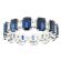 Sapphire Right Hand Fashion Ring with Diamond Baguettes in 18K White Gold