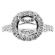 Round Halo Diamond Semi Mount Engagement Ring 14kt White Gold