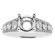 3 Row Graduating Diamond Semi Mount Engagement Ring 18kt White Gold