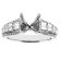 Baguettes and Round Diamonds Semi Mount Engagement Ring 18kt White Gold