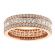 Eternity Band with Channel Set Princess Cut Diamonds Bordered by Prong Set Round Diamonds in 18k Rose Gold