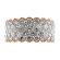 Two Tone Pav?? Set Statement Ring with Princess Cut Diamonds in 18K White Gold and Beaded Milgrain Border in Rose Gold