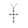 Cross Pendant with Sapphire and Diamond Rounds Set in 18K White Gold