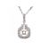 Halo Style Solitaire Square Pendant with Diamond Rounds Set in 18k White Gold