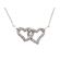 Interconnected Hearts Necklace with Diamond Rounds Set in 18k White Gold