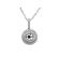 Double Halo Solitaire Circular Pendant with Diamond Rounds in 18k White Gold