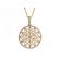 Round Pendant with Marquise Diamonds & Beaded Milgrain in a Flower Design Surrounded by Halo of Diamond Rounds in 18k Yellow Gold