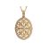 Oval Pendant with Decorative Filigree and Diamond Rounds Set in 18k Yellow Gold