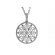 Round Pendant with Marquise Diamonds & Beaded Milgrain in a Flower Design Surrounded by Halo of Diamond Rounds in 18k White Gold
