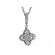 Halo Style Clover Pendant with Round Diamonds Set in 18k White Gold