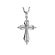 Cross Pendant with Diamond Rounds and a Ribbon Design Outline in 18K White Gold