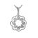 Pendant with Drop Shaped Clusters of Diamond Rounds Outlined by Row of Diamond Rounds Set in 18k White Gold
