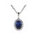 Sapphire Oval Pendant with Diamond Halo in 18K White Gold