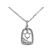 Halo Style Pendant with Inner Border of Beaded Milgrain Between Round and Baguette Diamonds Set in 18k White Gold