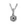 Flower Solitaire Pendant with Halo of Round Diamonds in 18k White Gold