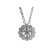 Flower Solitaire Pendant with Round Diamonds Set Within 18k White Gold