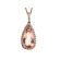 Pear or Drop Shaped Morganite Pendant with Diamond Halo Set in 18K Rose Gold