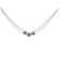3 Stone Emerald Necklace with Diamond Halos Around Each in 18K White Gold