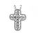Cross Pendant with Diamond Baguettes Bordered by Diamond Rounds in 18k White Gold