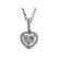 Halo Style Heart Pendant with Diamonds Set in 18k White Gold