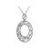 Oval Shaped Geometric Pendant with Diamond Rounds Set in 18k White Gold