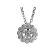 Flower Solitaire Halo Pendant with Round Diamonds Set Within 18k White Gold