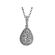 Diamond Drop Pendant with Cluster of Diamonds Surrounded by Halo in 18k White Gold